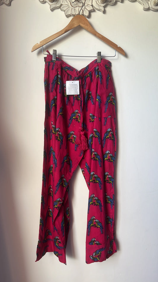 Lucky Pants - Hot Pink Parrot Print