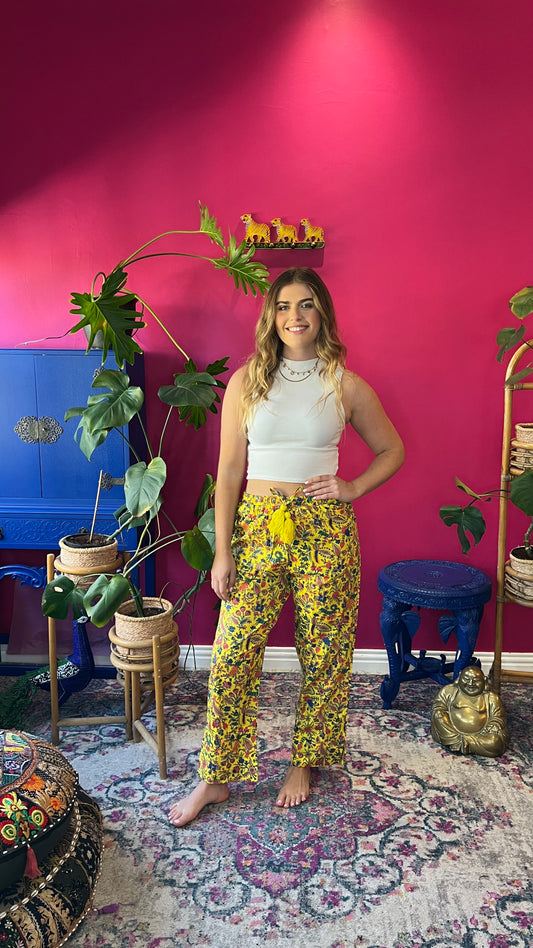 Lucky Pants - Bright Yellow Foxy Print