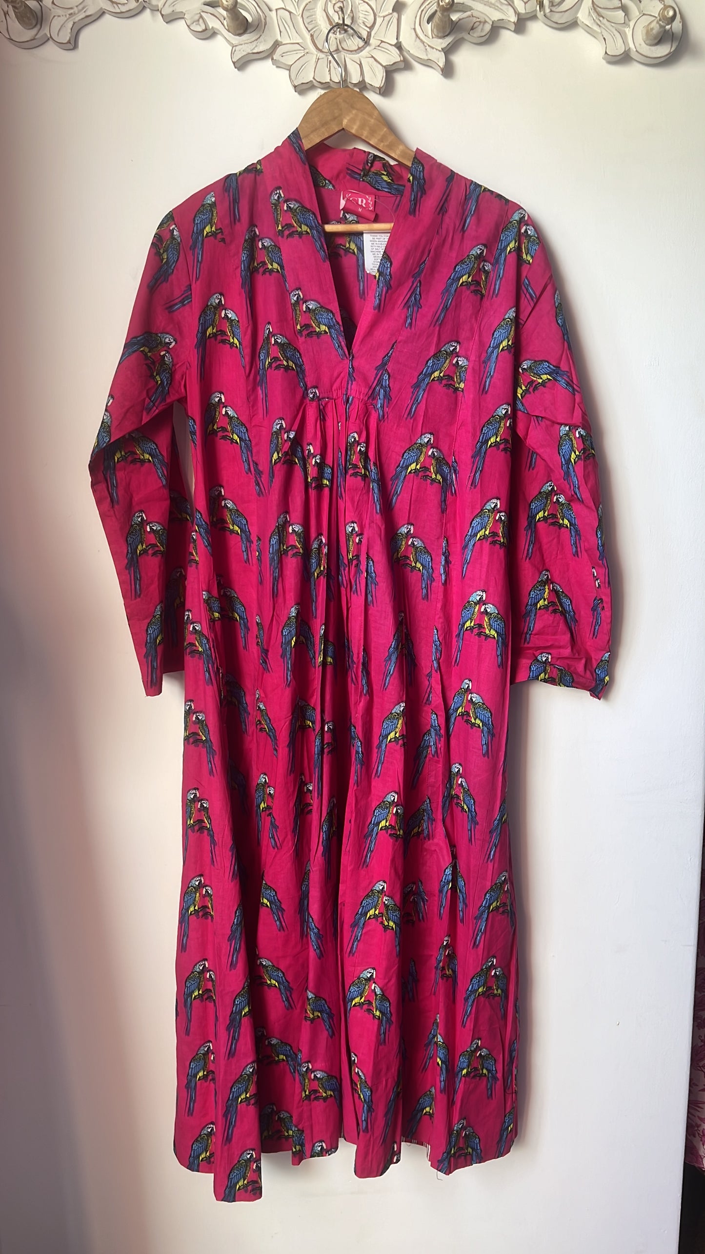 Rori Rose Dress - Hot Pink Parrot Print