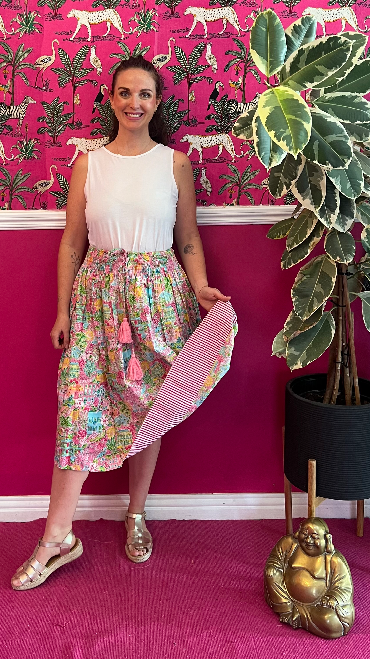 Short Sophie Skirt - Colourful Country Garden