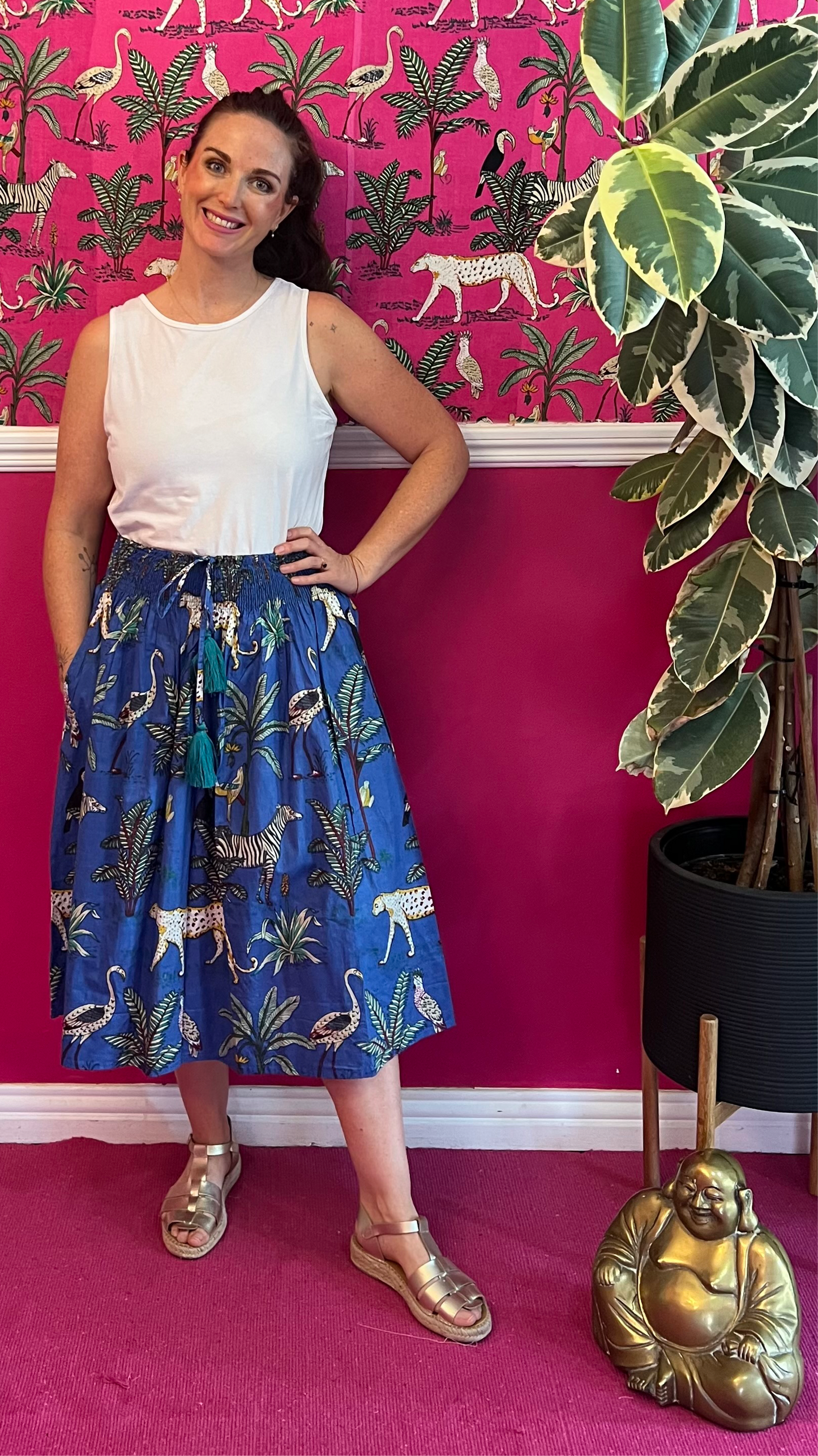 Short Sophie Skirt - Royal Blue Zebra